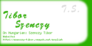 tibor szenczy business card